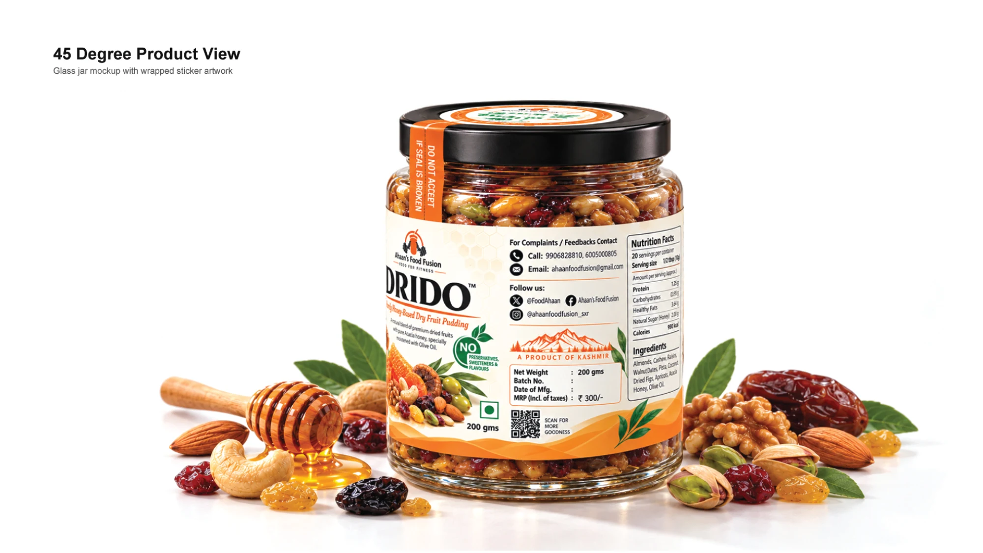 Fruit Jar: Glass jar packaging design and product visualization, presentation slide 2 of 7