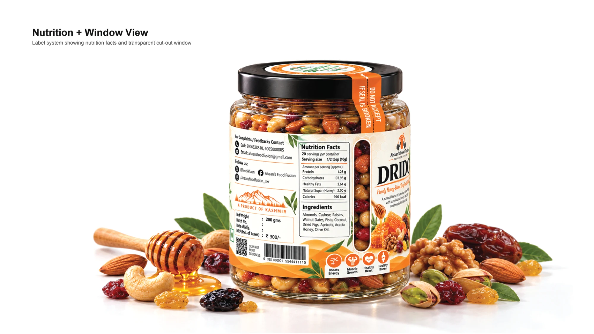Fruit Jar: Glass jar packaging design and product visualization, presentation slide 4 of 7