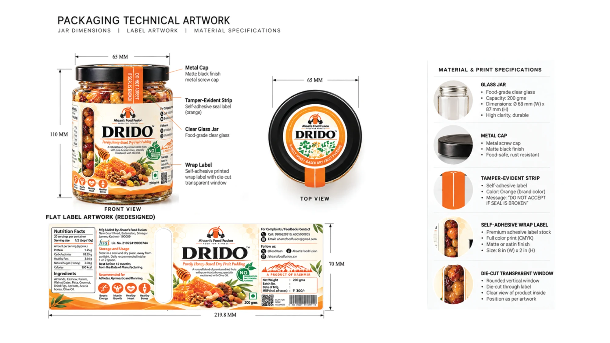 Fruit Jar: Glass jar packaging design and product visualization, presentation slide 6 of 7
